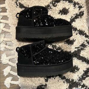 UGG Black Sequin Women's Platform boots